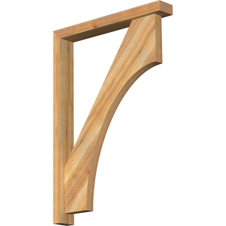 Ekena Millwork Westlake Block Rough Sawn Bracket w/ Offset Brace, Western Red Cedar, 4"W x 28"D x 40"H BKT0402X28X40WTL05RWR